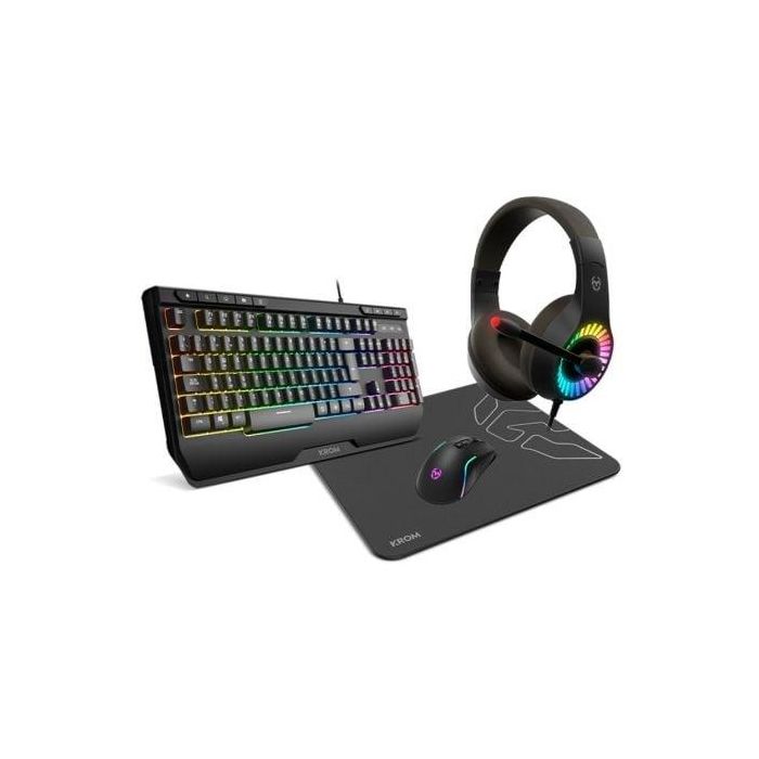 Kit Gaming Krom Kenya 4 In 1 Rgb Auriculares - Teclado - Raton - Alfombrilla Kit Gaming Krom Kenya 4 In 1 Rgb Auriculares - Teclado - Raton - Alfombrilla