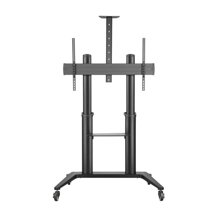 Vivolink Soporte móvil profesional para TV, 140 kg, VESA 1000x600, Carro con ruedas, Repisa ajustable para equipo y cámara