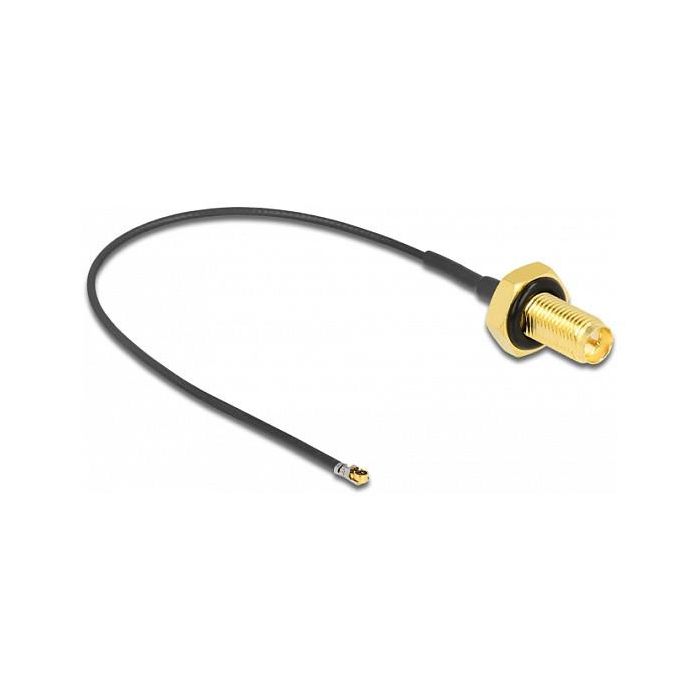 DeLOCK Cable Antena RP-SMA Hembra a MHF 4L LK Macho 1.37, 10 cm, 10 mm Roscado, Negro, 50 Ω, a Prueba de Salpicaduras 0 DeLOCK Cable Antena RP-SMA Hembra a MHF 4L LK Macho 1.37, 10 cm, 10 mm Roscado, Negro, 50 Ω, a Prueba de Salpicaduras 0