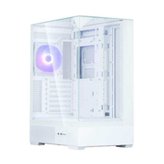 Zalman P40 Prism White Midi Tower PC, Caja de ordenador Blanco, Panel de vidrio templado, Iluminación RGB 25