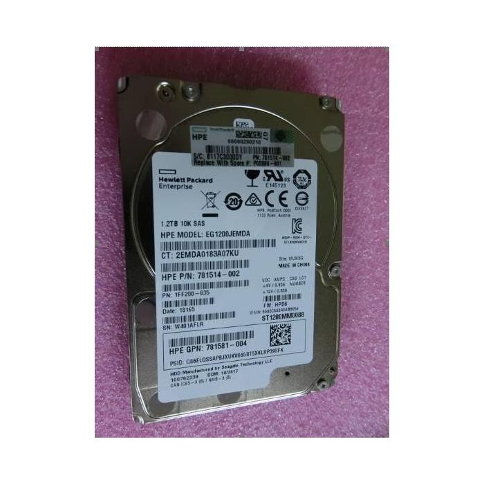 Hewlett Packard Enterprise 1.2TB, 2.5", SAS, 10000rpm Hewlett Packard Enterprise 1.2TB, 2.5", SAS, 10000rpm