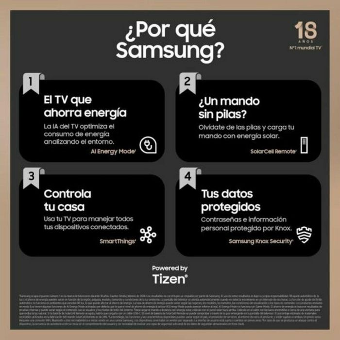 Samsung TQ43Q60D Televisor QLED 43" (109 cm) 4K UHD 3840x2160 Smart TV HDR Quantum Centro de Juegos 3xHDMI Wi-Fi 32