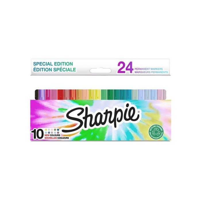 Sharpie Rotuladores Permanentes Fine Special Edition Mystic Gem, Estuche 24 Ud