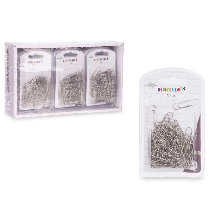 Set 90 Clips Silver Med Pincello 3X11CM (24 Unidades) 2 Set 90 Clips Silver Med Pincello 3X11CM (24 Unidades) 2