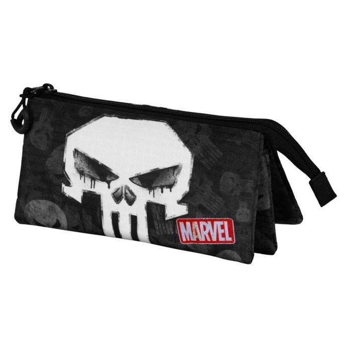 Estuche Portatodo Triple Skull Marvel Punisher Negro