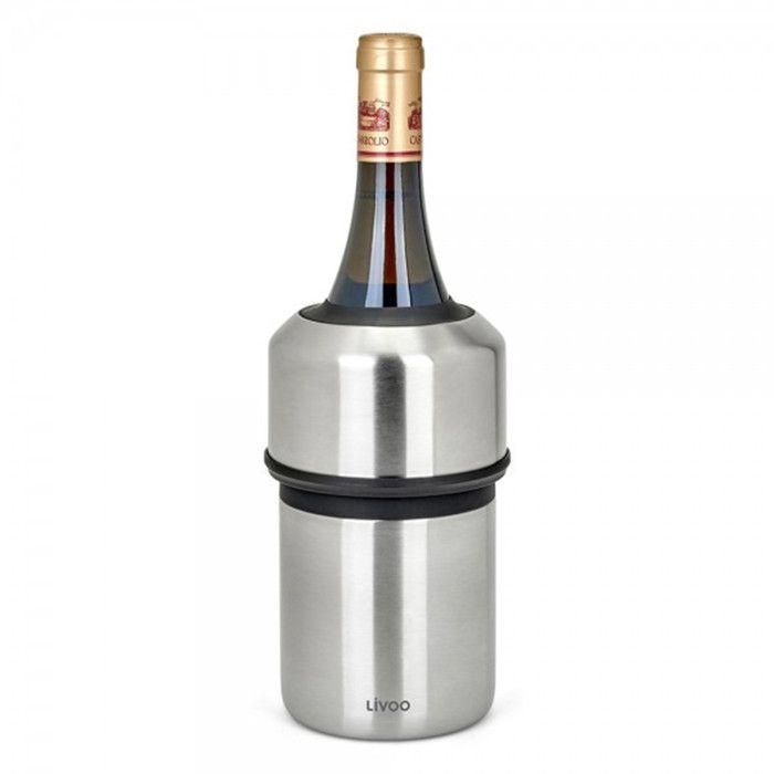 Livoo GS158 Enfriador de Botellas de Acero Inoxidable y Silicona, 11,5 cm de diámetro Livoo GS158 Enfriador de Botellas de Acero Inoxidable y Silicona, 11,5 cm de diámetro