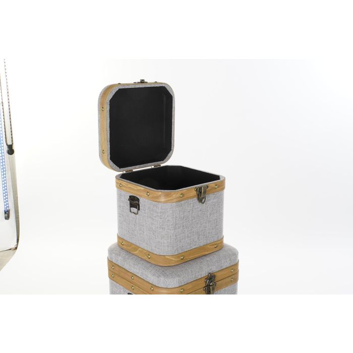 Caja Scandi DKD Home Decor Gris 40 x 42 x 40 cm Set de 3 3 Caja Scandi DKD Home Decor Gris 40 x 42 x 40 cm Set de 3 3