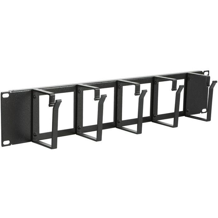 Lanview Panel Organizador de Cables 2U 19" con 5 Ganchos y Orificios de Entrada para Rack RAL 9005