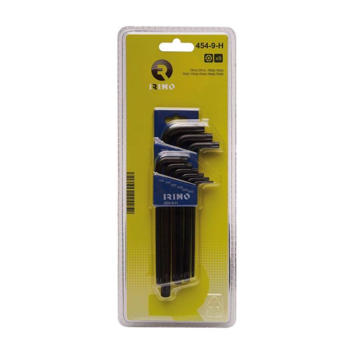 Irimo Juego de 9 Llaves Acodadas Pavonadas Torx Inviolables T10-T50 454-9-h Acero Templado 1 Irimo Juego de 9 Llaves Acodadas Pavonadas Torx Inviolables T10-T50 454-9-h Acero Templado 1