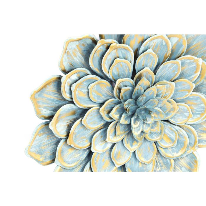 DKD Home Decor Adorno Decorativo de Pared Estilo Shabby de Metal, Diseño Floral Azul y Naranja, 61x61x8 cm - Juego de 2 Unidades 1