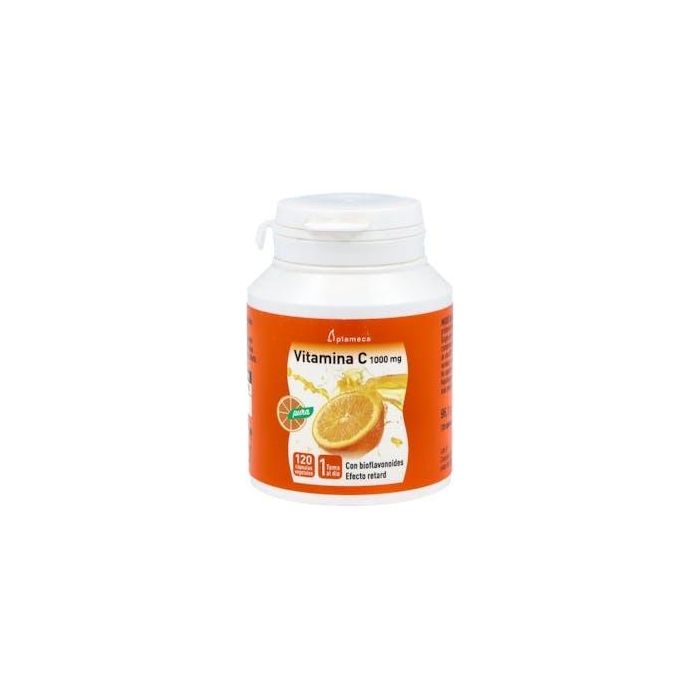 PLAMECA Vitamina C 1000mg con Bioflavonoides y Efecto Retard 120 Cápsulas – Máxima Absorción