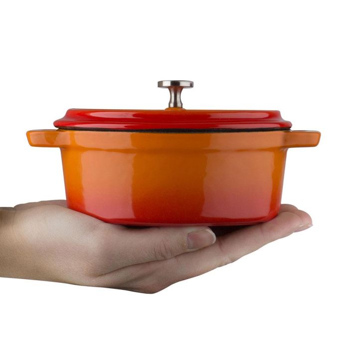 GSW Mini Cacerola Hierro Fundido 12x9,5 cm Inducción (8 Unidades) Orange Shadow M