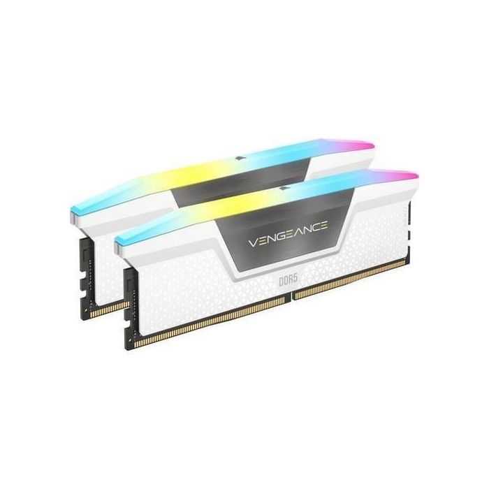 Corsair COR0840006694694 Vengeance RGB DDR5 32GB (2x16GB) 6000MHz CL40 XMP 3.0 White HeatSpreader LED 1.35V