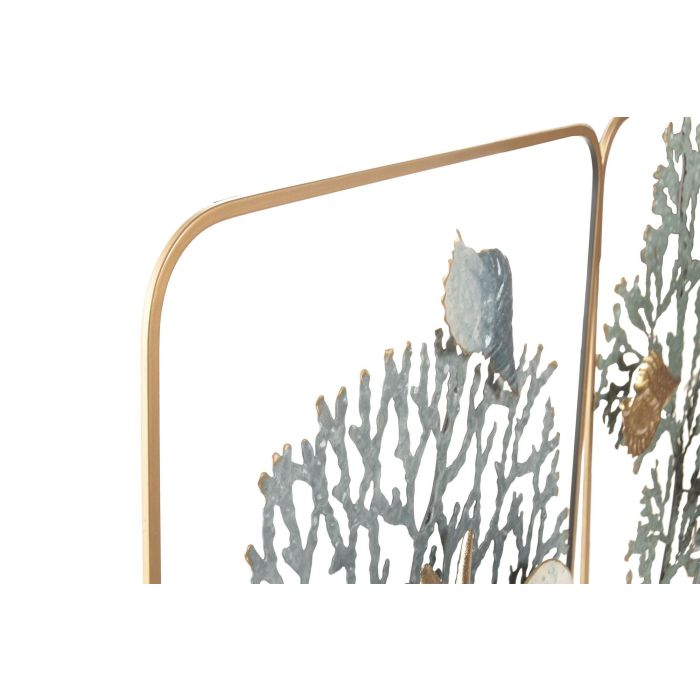 Decoracion Pared Mediterraneo DKD Home Decor Azul Dorado 3 x 50 x 50 cm (4 Unidades) 1