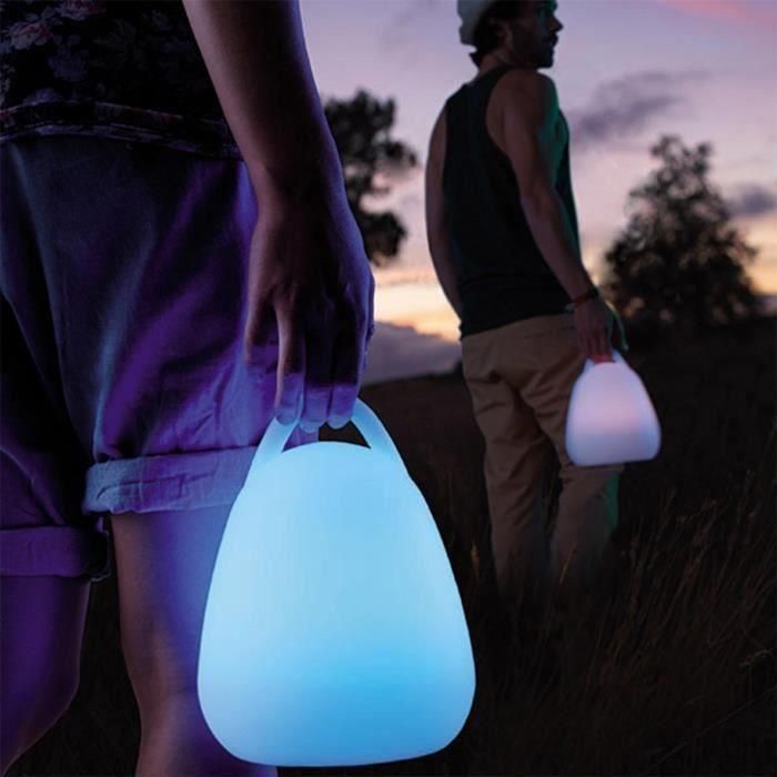 LUMISKY Lámpara portátil inalámbrica LED LIBERTY C25 - Impermeable y flotante - H 24 cm - Blanco y multicolor 1 LUMISKY Lámpara portátil inalámbrica LED LIBERTY C25 - Impermeable y flotante - H 24 cm - Blanco y multicolor 1