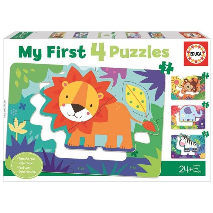 Puzzles progresivos 5-6-7-8 piezas animales de la selva my first puzzles Puzzles progresivos 5-6-7-8 piezas animales de la selva my first puzzles