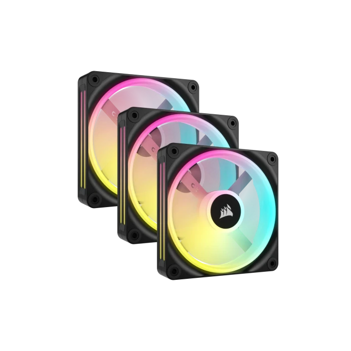 Corsair CO-9051002-WW Ventilador 12 cm Negro, Blanco, 3 Piezas, LED Multi, PWM, 480-2400 RPM, 63.1 CFM