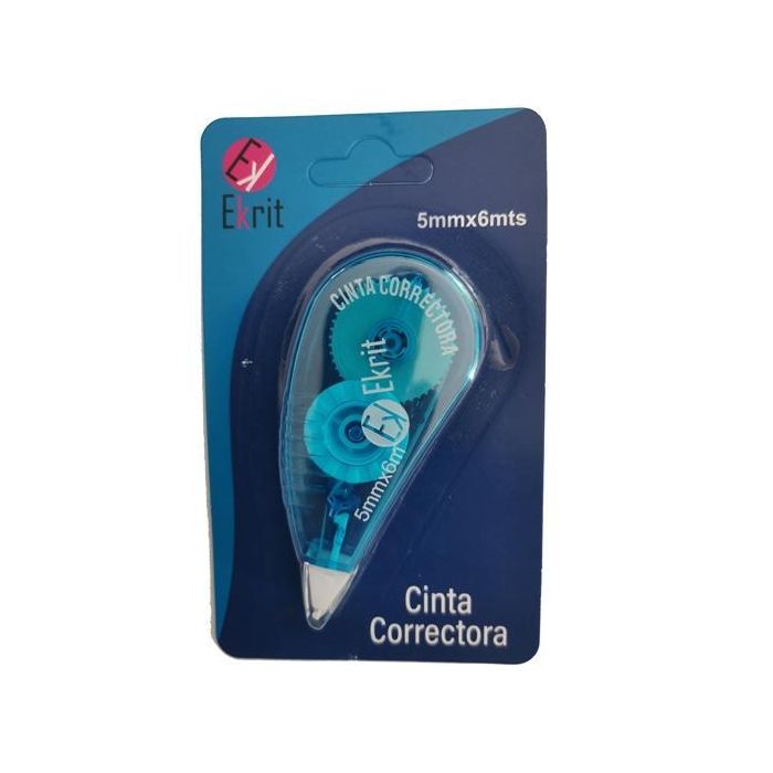 Ekrit Cinta Correctora 5 mm X 6M Blister (Set de 24) - Corrección Seca, Reescritura Inmediata, Precisa y Limpia (Set de 24)