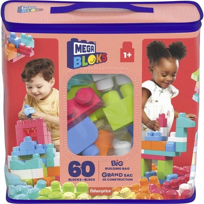 Mattel Mega Bloks Bolsa de Construcción Rosa 60 Piezas | Juguete de Bloques para Bebés desde 7 Meses 5