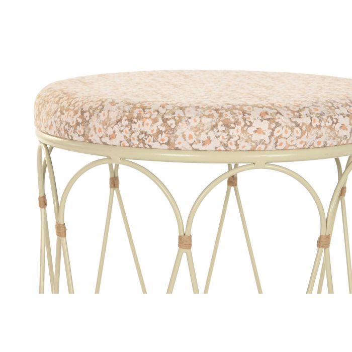 DKD Home Decor Mesita Auxiliar Boho de Ratán y Metal Natural Crema 35x35x49 cm 2 DKD Home Decor Mesita Auxiliar Boho de Ratán y Metal Natural Crema 35x35x49 cm 2