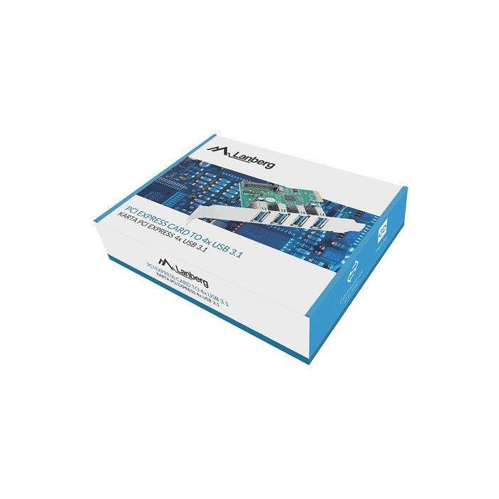 Lanberg Tarjeta PCI Express PCE-US3-004 USB 3.2 Gen 1 (3.1 Gen 1) Full-height/Low-profile 3