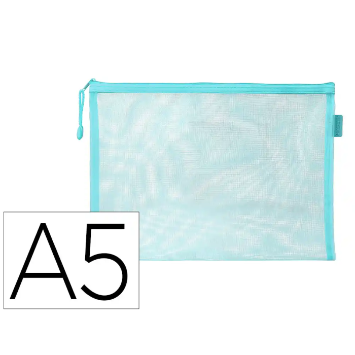 Liderpapel Bolsa Zipper Bag Poliéster Transpirable Multiusos Din A5 Azul Pastel 0 Liderpapel Bolsa Zipper Bag Poliéster Transpirable Multiusos Din A5 Azul Pastel 0