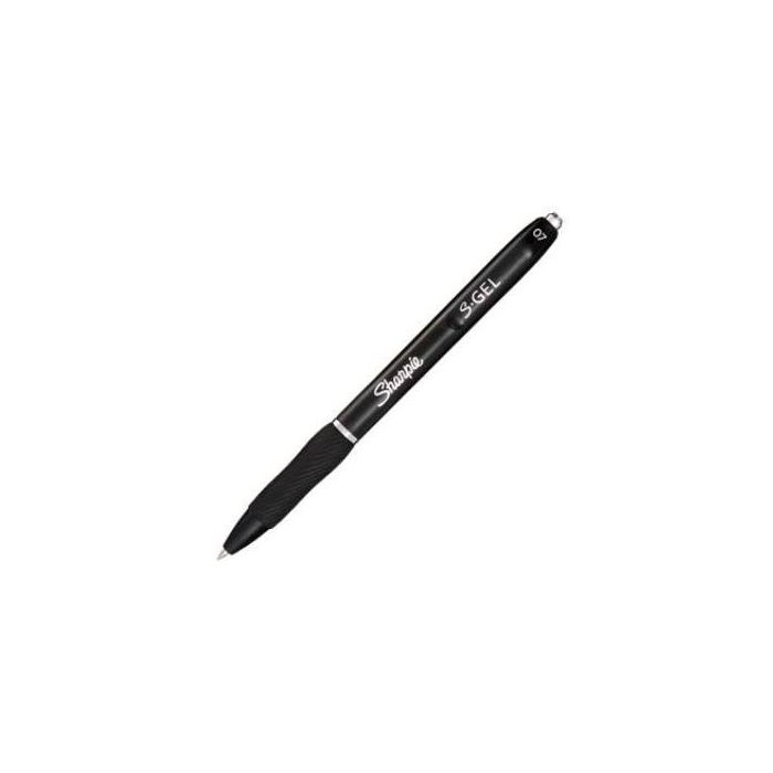 Sharpie Bolígrafo S-Gel 0.7 mm Negro, Tinta Gel Antimanchas y Antisangrado, Punta Media (12 Unidades) (12 Unidades)