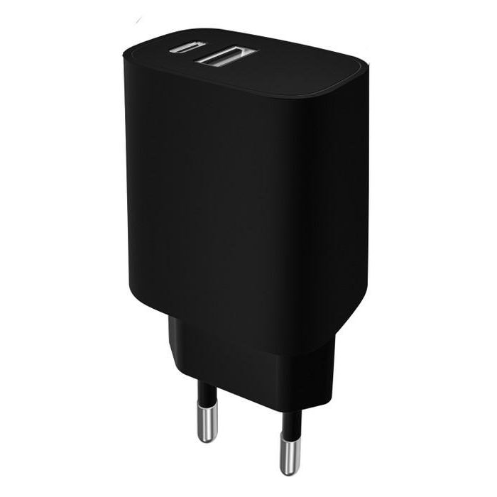 Leotec Cargador 20W USB-C Power Delivery 3.0 y USB-A. Adaptador de corriente rápido para móvil, tablet y otros dispositivos 3