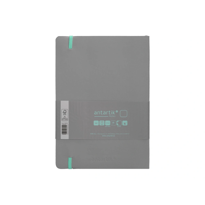 Antartik Cuaderno A5 Tapa Blanda Hojas Lisas Gris y Turquesa 80 Hojas 80gr FSC Colección Antartik Notes 2