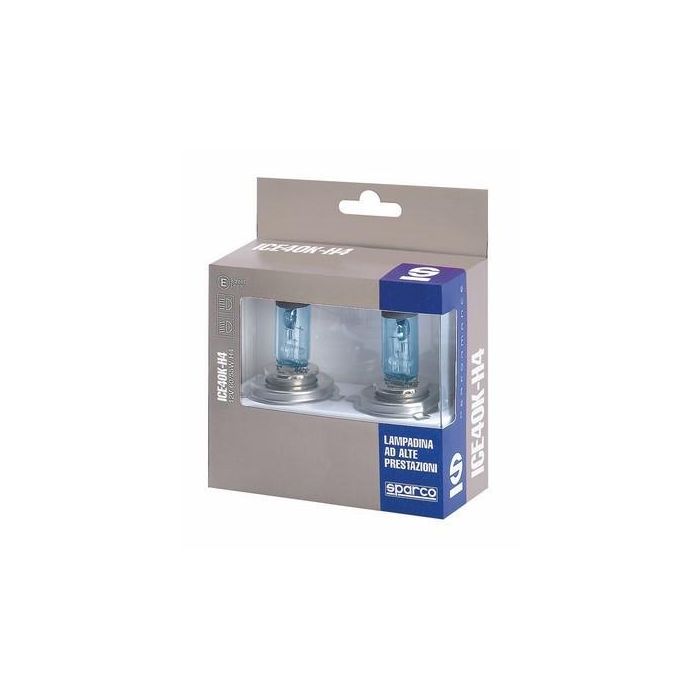 Sparco ICE40K-H4 Bombillas LED 12V 60-55W Ice Blue para Efecto Xenon - Pack 2 Unidades S02061ICEK4002