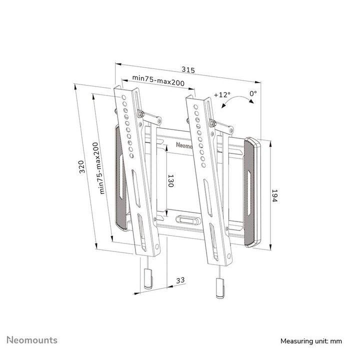 Neomounts Wl35-550Bl12 Tiltable Wall Mount For 24-55" Screens - Black 18 Neomounts Wl35-550Bl12 Tiltable Wall Mount For 24-55" Screens - Black 18