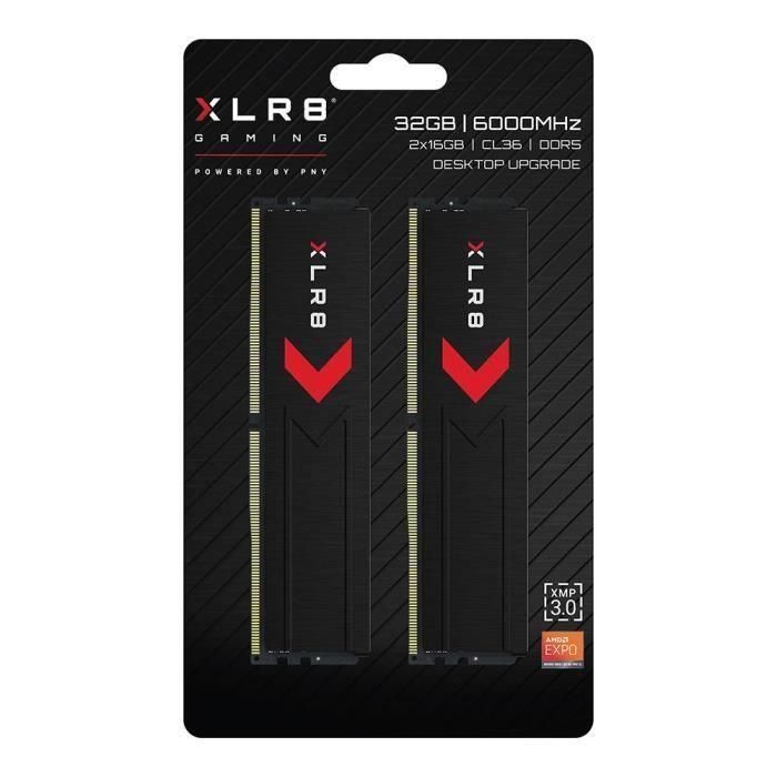 Kit de memoria PNY XLR8 Gaming DDR5 de 32 GB (2 x 16 GB) a 6000 MHz CL36 para ordenador de escritorio 3 Kit de memoria PNY XLR8 Gaming DDR5 de 32 GB (2 x 16 GB) a 6000 MHz CL36 para ordenador de escritorio 3