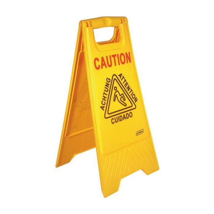 PROBBAX - FS-1001-YEL - Señal de suelo "CUIDADO" - 28 x 4 x 60 cm - Amarillo