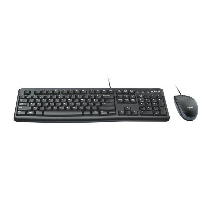Logitech MK120 Combo Teclado y Ratón USB, Escritura Silenciosa, Resistente a Salpicaduras, Seguimiento Óptico HD 1000 dpi