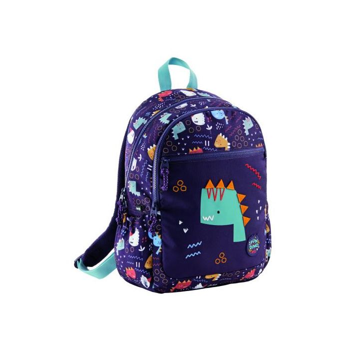 Miquelrius MR19247 Mochila Triple Lisboa Reciclada Fun Dino, 3 Compartimentos, 14L, Hecha con Botellas de Plástico Recicladas