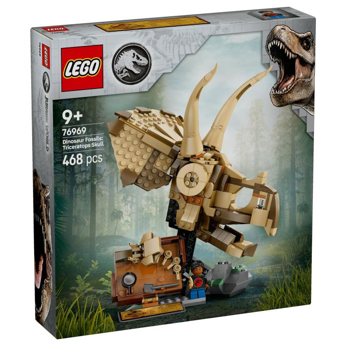 Lego Jurassic World 76969 Fósiles de dinosaurios: Cráneo de triceratops - Juego para niños de 9 años