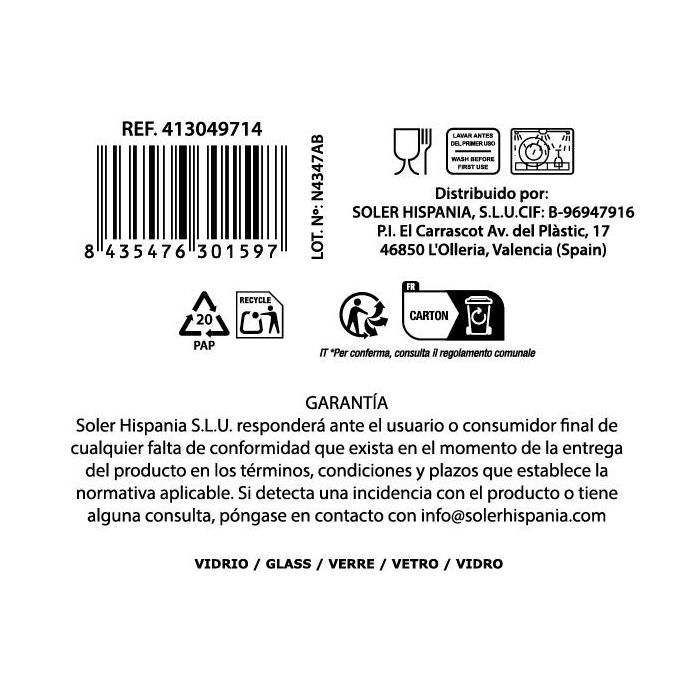 Vaso Nalon Optic 400 cc - Inde (36 Unidades) 3 Vaso Nalon Optic 400 cc - Inde (36 Unidades) 3