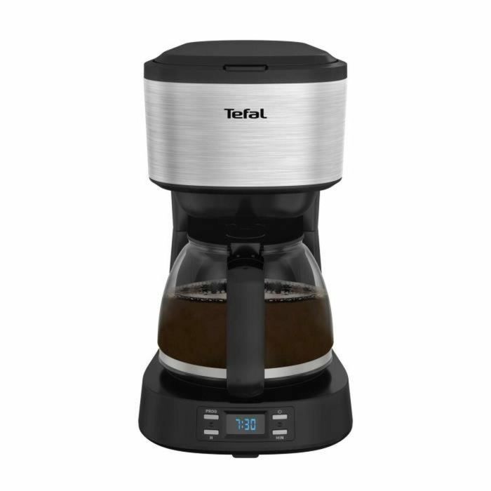 TEFAL Cafetera de filtro Programable Acero Inoxidable 1,2L, 8 a 12 tazas, Pantalla LED, Filtro permanente, Mantiene caliente, Equinox CM520D10 4