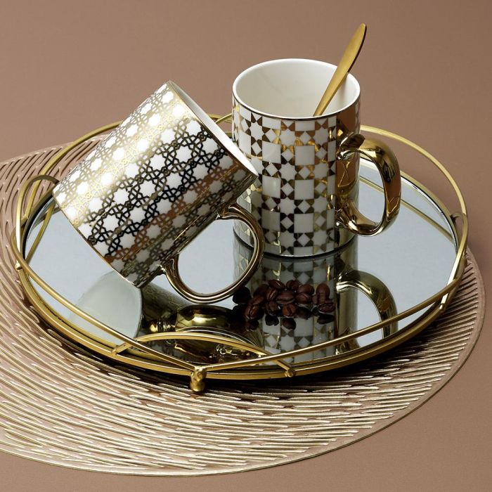 Home Deco Factory Mug 300 Ml Gold Lounge Decoración Cerámica 4