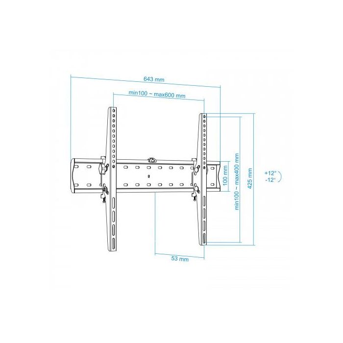 TooQ Soporte de Pared Inclinable LP4270T-B para TV de 37-70" hasta 40kg 7