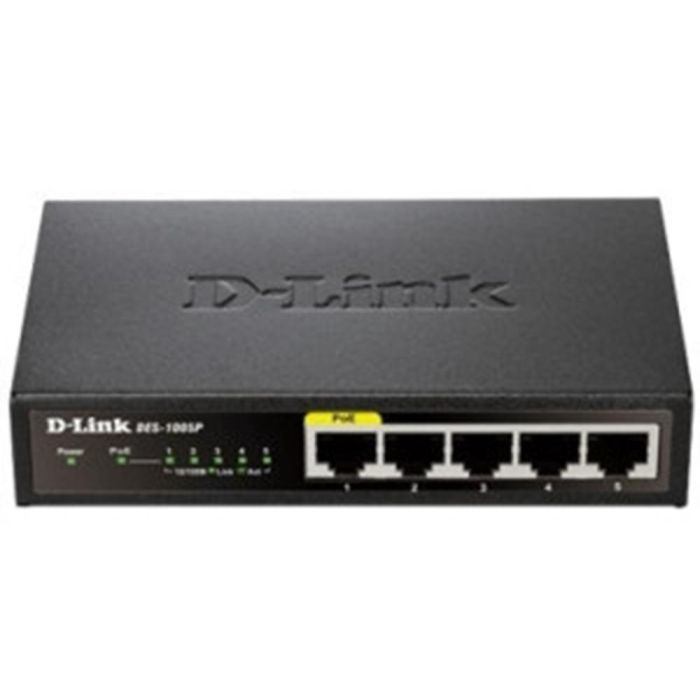 D-Link Switch DES-1005P 5 Puertos No Administrado 10/100 Mbps con PoE D-Link Switch DES-1005P 5 Puertos No Administrado 10/100 Mbps con PoE