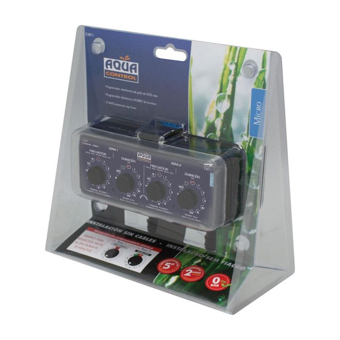 Aqua Control Programador de grifo doble salida c5005 - 2 zonas de riego, programación independiente, 1-72h, 1-120min 3 Aqua Control Programador de grifo doble salida c5005 - 2 zonas de riego, programación independiente, 1-72h, 1-120min 3