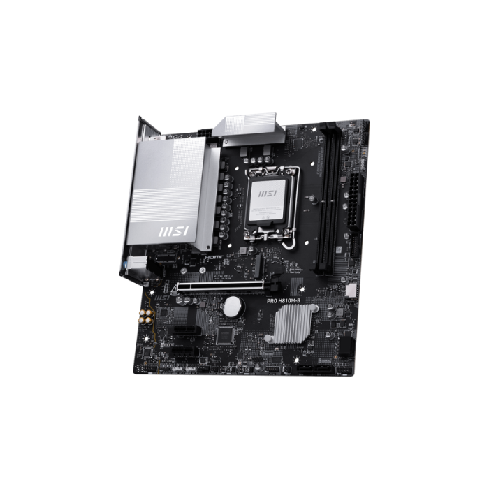 MSI 911-7E64-001 PRO H810M-B Placa Base Intel H810 LGA 1851 micro ATX DDR5 para PC 1 MSI 911-7E64-001 PRO H810M-B Placa Base Intel H810 LGA 1851 micro ATX DDR5 para PC 1