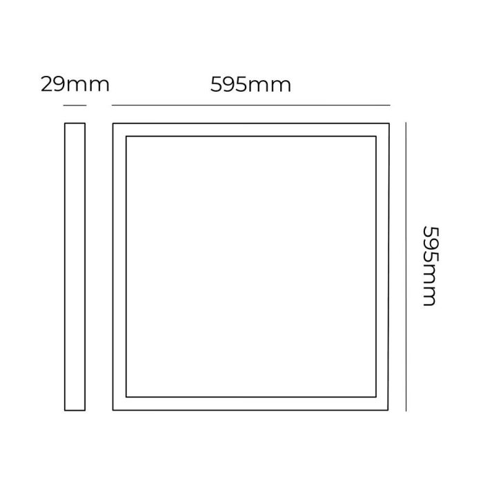 Edm Panel LED 40W 6400K Luz Fría 4300 lm 59,5x59,5x2,9 cm con Alimentador Philips y Marco Acero Blanco 4
