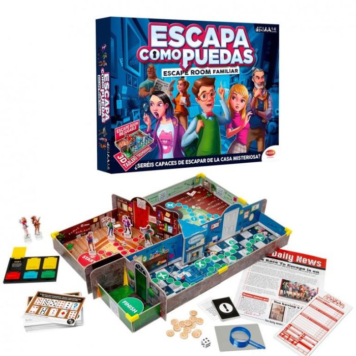 Bizak Juego de Mesa Escapa Como Puedas - Misterio, Intrigas, Acertijos y Pistas Ocultas para +8 años