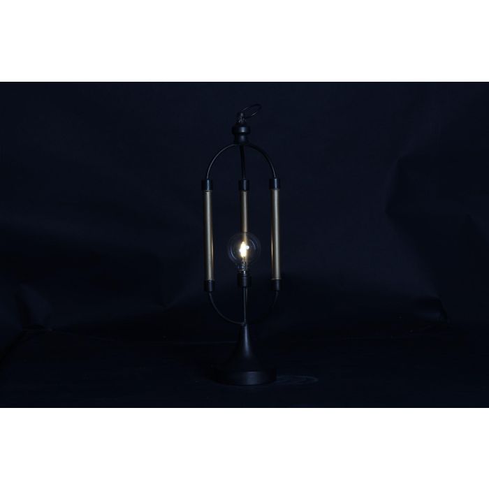 DKD Home Decor Decoración Luminosa Loft LED Metal Dorado y Negro 61 cm Alto Funciona con Pilas 1