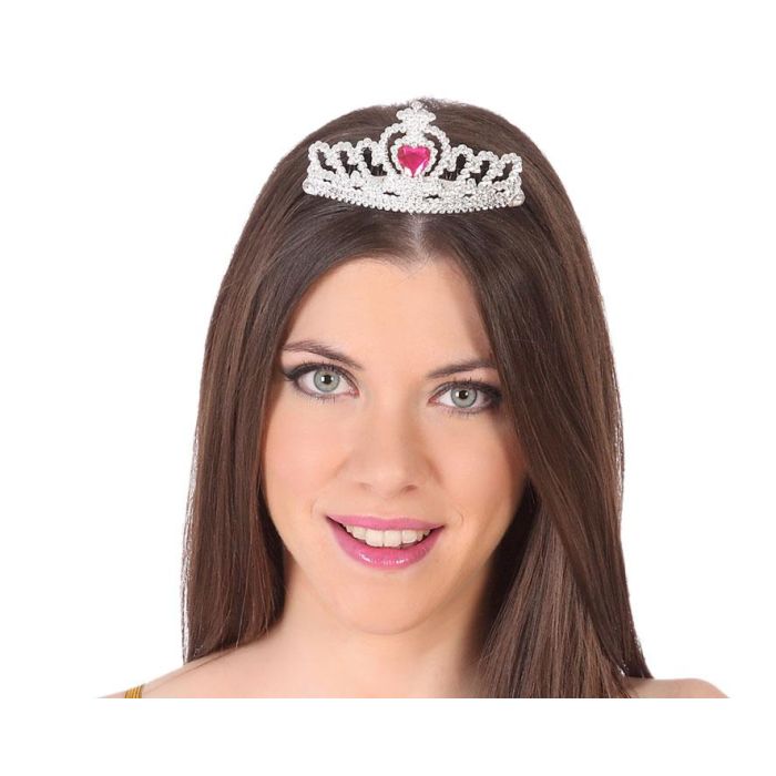 Diadema Tiara Princesa Plateado Mujer Adulto