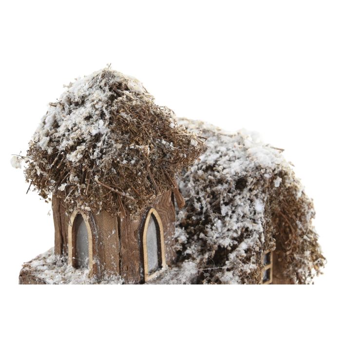 DKD Home Decor Casa Navidad Alpina de Porexpan y Corteza, Decoración Natural, Blanco y Verde, 13x22x16 cm, Pack de 2 Unidades 1 DKD Home Decor Casa Navidad Alpina de Porexpan y Corteza, Decoración Natural, Blanco y Verde, 13x22x16 cm, Pack de 2 Unidades 1