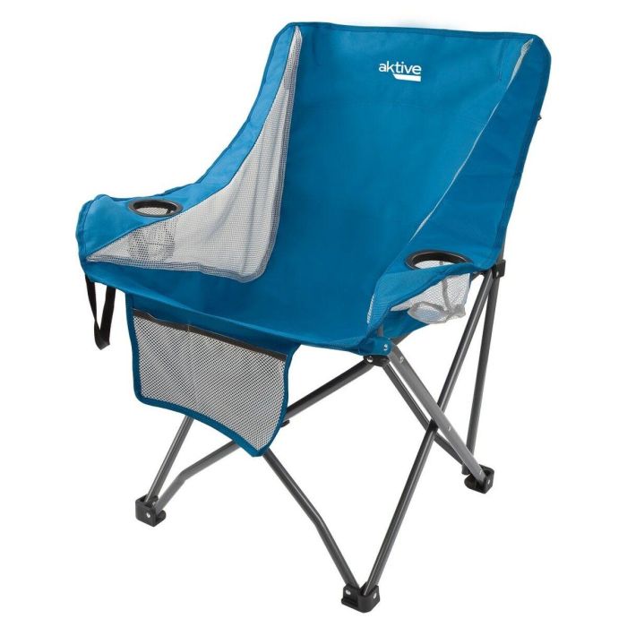 Silla de Camping Plegable Aktive Azul 48 x 86 x 50 cm (2 Unidades) 6 Silla de Camping Plegable Aktive Azul 48 x 86 x 50 cm (2 Unidades) 6