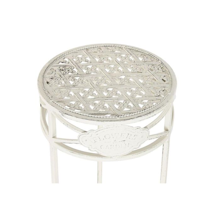 Mesita Auxiliar Terraza Y Jardin DKD Home Decor Blanco 30.5 x 70 x 30.5 cm Set de 3 2 Mesita Auxiliar Terraza Y Jardin DKD Home Decor Blanco 30.5 x 70 x 30.5 cm Set de 3 2